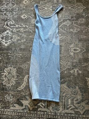 Light Blue Sleeveless Bodycon Dress